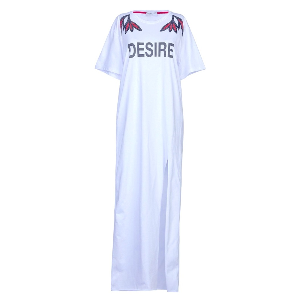 100% Cotton Italian Brand Maxi Dress “Desire” Size M Made in Italy